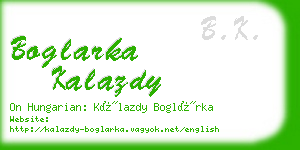 boglarka kalazdy business card